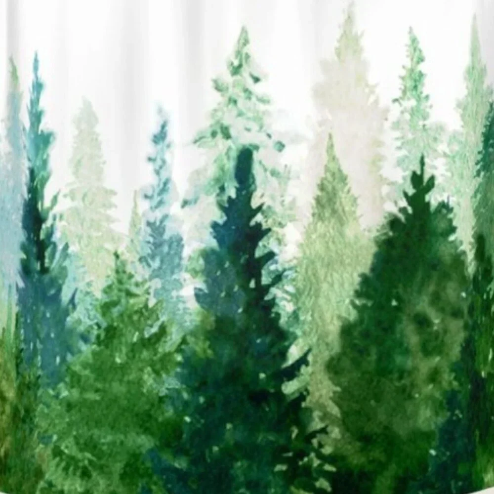 Society6 Landscape Evergreen Trees Fabric Shower Curtain - 71